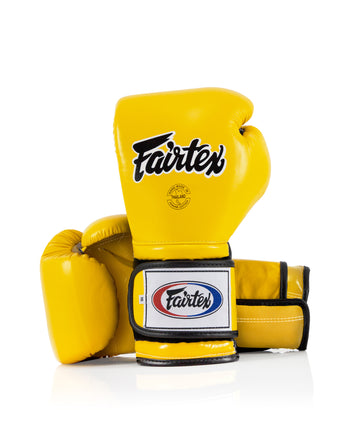 Fairtex BGV9 Mexican Style Yellow Black Muay Thai Boxing Glove - Heavy Hitter - Fairtex Store