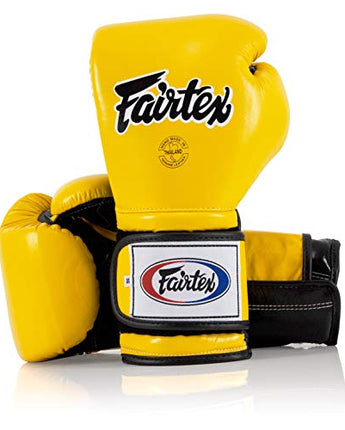 Fairtex BGV9 Mexican Style Yellow Black Piping Muay Thai Boxing Glove - Heavy Hitter - Fairtex Store