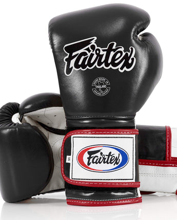 Fairtex BGV9 Black/White/Red Muay Thai Boxing Glove - Fairtex Store