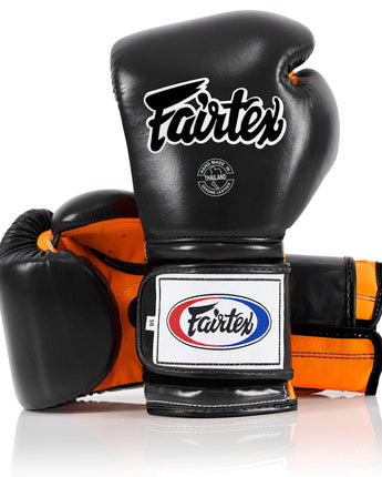 Fairtex BGV9 Black Orange Muay Thai Boxing Glove - Fairtex Store