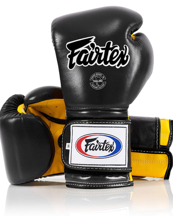 Fairtex BGV9 Black Yellow Muay Thai Boxing Glove - Fairtex Store