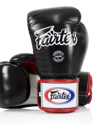 Fairtex BGV1 Black/White/Red Muay Thai Boxing Glove - Fairtex Store