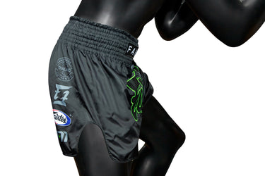 Fairtex BS1924 Racer Black Slim Cut Muay Thai Boxing Shorts - Fairtex Store