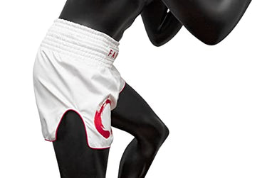 Fairtex BS1918 Enso White Slim Cut Muay Thai Boxing Shorts - Fairtex Store