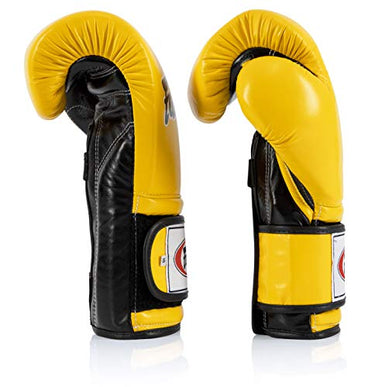 Fairtex BGV9 Mexican Style Yellow Black Piping Muay Thai Boxing Glove - Heavy Hitter - Fairtex Store