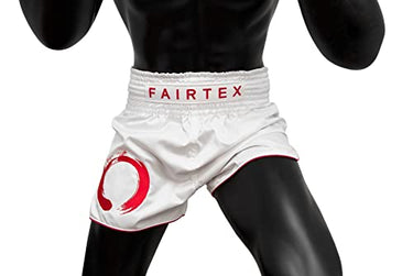 Fairtex BS1918 Enso White Slim Cut Muay Thai Boxing Shorts - Fairtex Store