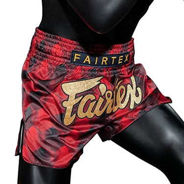 Fairtex BS1919 Stealth Red Slim Cut Muay Thai Boxing Short - Fairtex Store