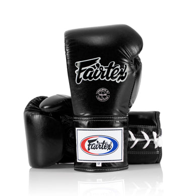 Fairtex Pro Leather Laced Competition Gloves - Locked Thumb for Muay Thai and Boxing - Fairtex Store