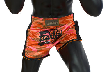 Fairtex Orange Camo Slim Cut Muay Thai Boxing Short - Fairtex Store